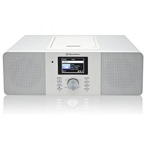 Roadstar IR-540D+BT/WH Micro-Syst&egrave;me Radio Internet Wi-FI et Num&eacute;rique Dab+/ FM, Lecteur CD-MP3, Bluetooth, USB pour Recharge Rapide, AUX in, T&eacute;l&eacute;commande, Connexion pour Casque, Blanc (Electroactiva, neuf)