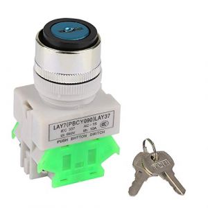 Candeon Interrupteur rotatif à clé à 3 positions 220V interrupteur à clé à montage 22mm LAY37-20Y/31 avec 2 clés (Candeon, neuf)