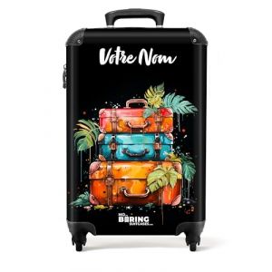 NoBoringSuitcases.com Valise Cabine, Valises, Bagages Cabine, Valise Pas Cher, Valise 55x35x25cm, Valise Voyage, Suitcase, Valise Roulette, Valise Personnalisable 55x35x25cm (Valises - Orange) (NoBoringSuitcases, neuf)