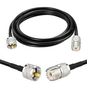 Superbat C&acirc;ble Coaxial RG58 CB PL259 SO239 2m UHF PL259 M&acirc;le vers Femelle 50 ohms Faible Perte pour Radio HAM et CB, Analyseur d'Antenne, Charge Factice, Compteur SWR (Superbat-EU, neuf)