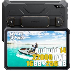 Blackview Active 8 Pro Android 14 Tablette Incassable 2025, Batterie 22000mAh, 10.36''2.4K, IP68 Tablette, 16Go+256Go+1To Extension, 48MP+16MP,Quad Haut-Parleur St&eacute;r&eacute;o,Double SIM 4G, NFC GPS FM, Noir (TOSTINI S.R.L., neuf)
