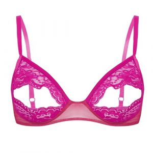Alvivi Femme Soutien-Gorge Push Up Bra Lingerie Dentelle Transparent Brassière Redresse-Sein Sein Nu sous Vêtement Erotique S-5XL Rose Vif S (Acfunny-eu, neuf)