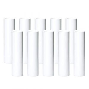 Lot de 10 douilles à bougie, longueur 100 mm, (diamètre extérieur de la coque de bougie 26 mm, intérieur 24 mm), douilles pour lustre, lustre, douille de bougie E14, blanc lisse (leuchtenoutlet, neuf)