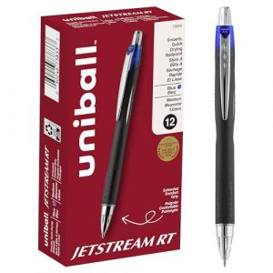 Uni-ball Jetstream RT Lot de 12 stylos &agrave; bille, pointe grasse (1 mm), bleu, (Double Paradise UK, neuf)