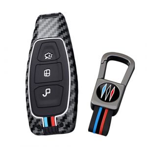 ontto Coque de cl&eacute; de voiture T&eacute;l&eacute;commande convient pour Ford Puma ST MK2 Fiesta MK7 MK8 Kuga MK3 Focus MK4 Mondeo B-Max C-Max Fusion Galaxy MK3 Protection Auto Cl&eacute; de voiture Porte-cl&eacute;s 3 Boutons (Ontto, neuf)