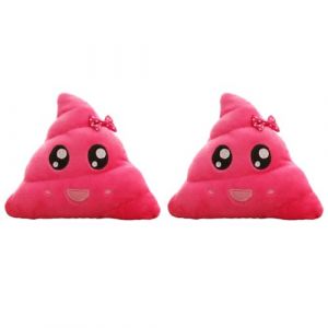 BESTonZON 2 Pièces Coussin en Peluche Doux Oreiller en Peluche Caca Jouet Rose (Lanege, neuf)