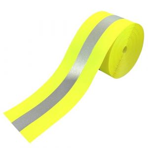 MARARDI Bande Réfléchissante pour la Couture - [10 Mètres x 50 mm] non Adhésif [Jaune Fluo] Ruban D'avertissement Réfléchissant 100% Polyester - Ruban de Sécurité Haute Visibilité - Réfléchissant ≥300 (MARARDI, neuf)