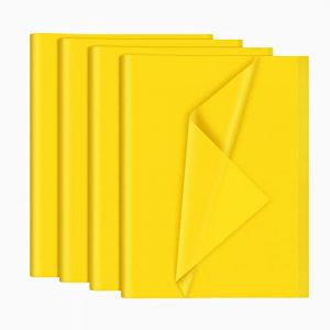 NEBURORA 120 Feuilles de papier de soie jaune 35 x 50 cm papier de soie d'emballage jaune en vrac feuilles de papier d'emballage jaune pour sacs cadeaux emballage bébé douche décor tournesol (Vivid Furmur, neuf)