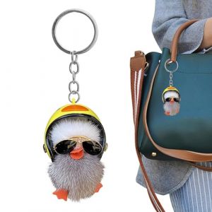Porte-cl&eacute;s canard &ndash; Porte-cl&eacute;s en peluche mignonne | Porte-cl&eacute;s en peluche douce en peluche de canard jaune | Porte-cl&eacute;s amusant &ndash; Ornements de sac &agrave; dos | Porte-cl&eacute;s d&eacute;coratif pour homme | Accessoire (ziokuga, neuf)