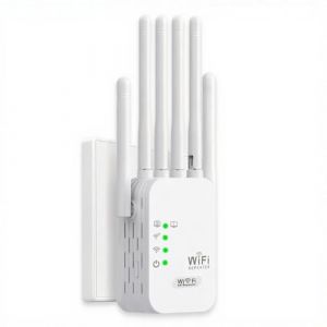 Repeteur WiFi Puissant,Amplificateur WiFi avec 6 antennes, 2 LAN,Mode R&eacute;p&eacute;teur & Routeur & AP, Compatible avec Toutes Les Box Internet Ethernet - Int&eacute;rieur/Ext&eacute;rieur WiFi Booster de Signal Internet﻿ (SZSHHKJ, neuf)