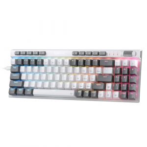 Redragon K655 Clavier de jeu mécanique filaire 75 % RVB, 78 touches remplaçables à chaud avec panneau de couverture en aluminium, prise améliorée et touches macro/médias intégrées, interrupteur rouge (Radioddity France, neuf)