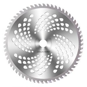Lame de scie circulaire en métal dur - Accessoire de débroussailleuse - Lame de scie circulaire en métal dur - Convient pour tondeuses à gazon, débroussailleuses - 255 x 25,4 mm (Guanxid, neuf)