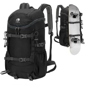 Outplea Sac a Dos Randonnée 30L, Léger Imperméable Sac a Dos Voyage, Sac à Dos Sport Quotidien Respirant pour Skateboard, Sac a Dos Loisir pour Camping Trekking, Noir (Outplea, neuf)