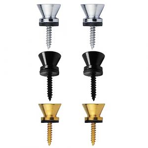 WeddHuis 6 Stück Lot de 9 sangles de guitare en métal avec bouton d'extrémité pour guitare électro-acoustique, basse, ukulélé trois couleurs (or, argent, noir) (liuhangchengdianpu, neuf)