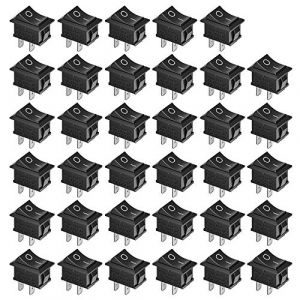 GTIWUNG 35Pcs On/Off Interrupteur Bascule, Mini Bateau Commutateur SPST Bouton poussoir Interrupteur à Bascule pour Voiture Auto Bateau appareils ménagers, Noir (GTIWUNG-FR, neuf)