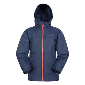 Mountain Warehouse Veste imperméable Torrent pour Enfant - Veste de Pluie à Coutures étanches - Poches zippées - Bretelles réglables - pour Voyages, Camping, randonnée Bleu Foncé 9-10 Ans (Mountain Warehouse, neuf)