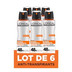L'Or&eacute;al Men Expert Hydra Energetic D&eacute;odorant Spray Anti-Transpirant Extreme Sport - Lot de 6 x 150ml (Parapharmacie Centrale, neuf)