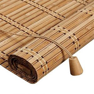 Stores à Enroulement en Bambou Rétro,Naturel Respirant Rideau en Bambou,Store Venitien Bois,Store Fenetre Occultant,Rouleaux Romains pour Balcon/Jardin/Intérieur/Extérieur (150x240cm/59x95in) (er ze xiao dian pu, neuf)