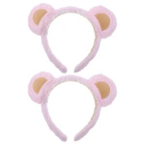 TOYANDONA 2pi&egrave;ces Serre-t&ecirc;te Oreilles Ours Peluche Lot de Rose pour D&eacute;guisement Animal Accessoire Spa Femme (Y HEART, neuf)