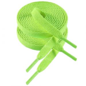 VSUDO Lacets Vert Fluos Plats 110 cm pour Baskets, Lacets Chaussures Vert Fluo Plat pour Sneakers - Compatible avec Nike Air Force, Adidas Stan Smith, Converse, Vans (1 Paire-Vert Fluo-110cm) (VSUTEK-EU, neuf)