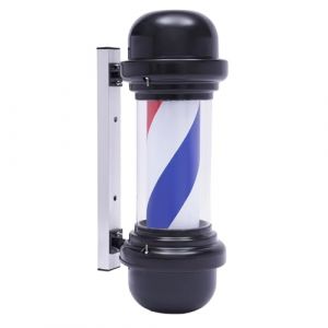 Colonne rotative professionnelle à LED pour barbier - Classique - Rouge - Blanc - Bleu - Lampe lumineuse pour barbier - Barre de coiffure - Barre de coiffure - Lumière de salon de coiffure (YUCHAIWU, neuf)