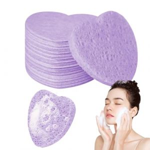 Tampons de beauté naturels – Outils de soins de la peau doux en forme de cœur | Éponges pour le démaquillage, la routine de lavage quotidien, l'application cosmétique, le spa, le soutien de (kitcad, neuf)