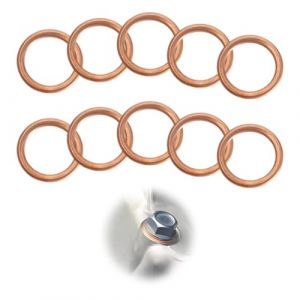 YAYNO 10Pcs Joint Vidange Voiture compatibles avec Citroën Peugeot Renault Opel MINI Dacia Joint Bouchon Vidange Joint Cuivre Vidange 7703062062 11137546275 16430 31338 7546275 4404724, 16 x 22 x 2mm (peimichen, neuf)