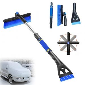 FYZSJWL Balais à Neige avec Rotation à 360,Grattoir à Neige avec Brosse,Raclette Brosse à Neige Voiture,Grattoir à Glace avec Balai,74 Cm de Longueur avec Une Poignée AntidéRapante et Isolante (Suna-EU, neuf)