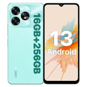 UMIDIGI A15 Téléphone Portable, 16(8+8) Go+256Go/1To Smartphone NFC, 6.7" HD+ Écran, 64MP+16MP Caméras, 5000mAh/ 20W Charge Rapide, Octa Core, Android 13 Téléphone Dual SIM 4G, Fingerprint/OTG/GPS (SUPEREASy, neuf)