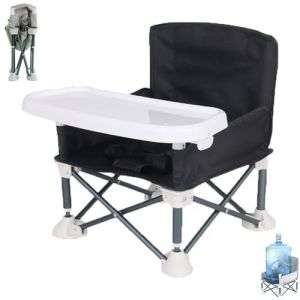 Chaise Haute Pliante Bébé,siège D'appoint Avec Plateau,chaise Pliante Portable,chaise De Camping Pour Bébé,siege Rehausseur Enfant,portable Folding Seat for Babies,avec Plateau Chaise Bébé Pliable (ErYiWangLuo, neuf)