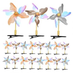 TOYZFRIENDY 20pièces Pince à Cheveux Moulin à Vent Épingles à Cheveux Moulin à Vent Barrettes De Fête Pour Filles Amusantes Pour Femmes Et Filles à Paillettes Usage Quotidien Ou Fête (Muliuin, neuf)