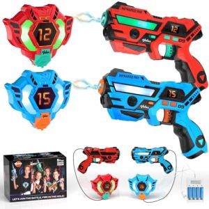 VATOS Tag Laser Rechargeable 2 Packs - Jeu de Tag Laser Infrarouge Sync en Temps réel, Jeu de Tir Lazer Tag 2 Joueurs pour Enfants et Adolescents de 6 à 12 Ans, Intérieur et Extérieur (XIAOMA ONLINE EU, neuf)