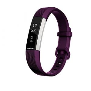 FunBand Bracelet en Silicone Souple pour Fitbit Alta HR et Alta - Sangle de Remplacement Réglable Sport Accessoire pour Montre Connectée (1-Pack Violet) (FunBand EU Direct Store, neuf)