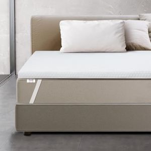 Surmatelas Memoire de forme (70x180cm)-H3 | Topper Correcteur De Matelas 6 cm | Sur-Matelas pour Adulte Ergonomique | Couvre-Matelas Rembourré avec Housse Amovible | Antibactérien & Antifongique (The White Stone, neuf)