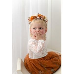 PoshMyra Serre-tête à fleurs orange brûlé pour filles, fête d'anniversaire, princesse pour petites demoiselles d'honneur, accessoire photo de mariage (HAYYONLINE, neuf)