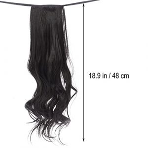 CRILSTYLEO Frisée Femme Bonnet Pour Cheveux Bouclés Rallonge De Queue De Cheval De Cheveux Extension Queue De Cheval Extension De Queue De Cheval Bonnet Black (Yolena, neuf)