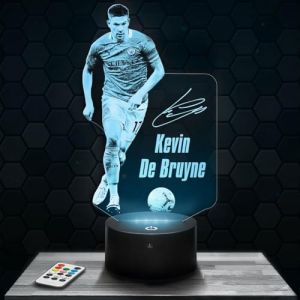 Lampe de chevet, Veilleuse Tactile K. De Bruyne Joueur de foot Sport Lampe 3D LED illusion, Idée cadeau Noël anniversaire garçon et fille Lampe de nuit chambre d'enfant ou adulte TOP (Lampephoto-fr, neuf)