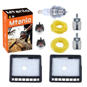 Mtanlo Filtre &agrave; Air Kit 13031039132 pour Echo CS-300 CS-301 CS-305 CS-306 CS-340 CS-341 pour Tron&ccedil;onneuse avec Filtre &agrave; Air + Filtre &agrave; Essence + Bougie d'Allumage+ Tuyau d'Huile + Poire d'Amor&ccedil;age (Mtanlo Store, neuf)