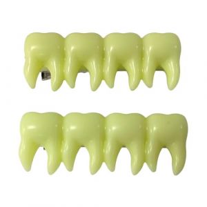 Épingle À Cheveux en Forme Dent Effrayante 2 Pièces Barrettes Terrifiantes pour Déguisement Spectacles Décorations Uniques Pinces À Cheveux d'halloween (Migwei, neuf)