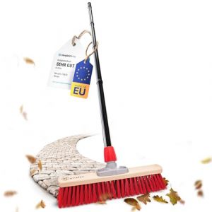 Novaliv Balai de rue avec manche 40 cm - Poils &eacute;lastiques - Id&eacute;al comme balai d'ext&eacute;rieur - Balai de jardin avec manche - Poils durs - Balai de terrasse - Balai d'&eacute;curie - Balai industriel - Pour (AMP GmbH, neuf)