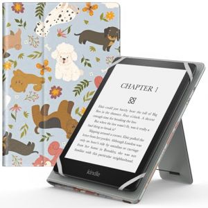 MoKo &Eacute;tui Universel pour 6" 6.8" 7" Kindle eReaders Fire Tablette - Kindle/Kobo/Voyaga/Lenovo/Sony Kindle E-Book E-Reader Tablette, Coque en PU avec Support R&eacute;glable et Dragonne, Chien Heureux (Amoi Channel, neuf)