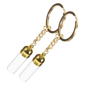 VALICLUD 2pièces Porte-clés Fiole Verre Pendentif Fiole Porte-clés Petits Pots Petites Bouteilles De Souhaits Petits Pots Verre Petites Porte-clés De Rangement Porte-parfum (SHUI LIAO, neuf)