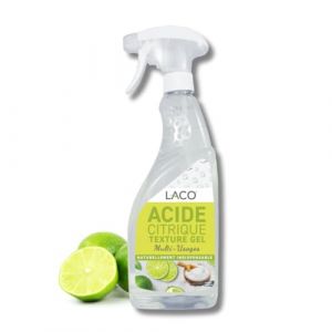 Laco - Gel Nettoyant à l’Acide Citrique 750ml - Détartrant Multi-Usages Naturel, Spray Anti-Calcaire, Anti-Rouille, Cuisine, Salle de Bain et Appareils Ménagers - Sans Parfum ni Colorant (Laco, neuf)