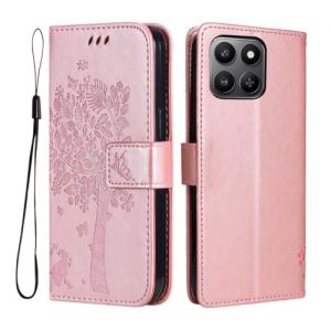 GOKEN Coque &Eacute;tui pour Honor 400 Smart - Housse en Cuir Synth&eacute;tique et Silicone Souple, Rabat Magn&eacute;tique avec Porte-Carte, Antichoc, Portefeuille -Or Rose (ALIDOU, neuf)