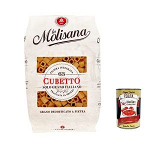 La Molisana Cubetto N. 63 Pasta Lenta Lavorazione Lot de 10 p&acirc;tes &agrave; base de semoule de bl&eacute; dur Bronze 500 g + Polpa Italian Gourmet 400 g (Italiaen Gourmet UK Ltd, neuf)