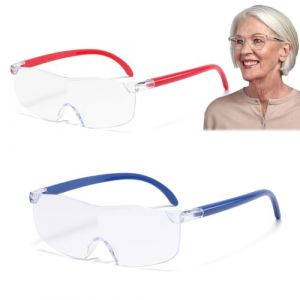 HAMKU 2 Pièces Lunette De Loupe,300% Loupe De Lecture,Lunettes Loupe Anti Lumière Bleue Lunette Loupe Mains Libres Loupe à Montage Sur Tête Pour Lecture,Bijoutier,Couture,Et Bricolage (STAR JINGWEN, neuf)