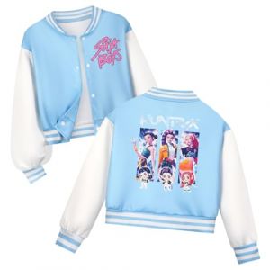 Kpop D-Demon H-Hunters Veste Enfants et Adolescents Veste Varsity Style Baseball, Y2K Style Streetwear avec Motif Anime, Blouson Aviateur pour Gar&ccedil;on & Fille (XINSAHN, neuf)