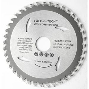 Falon Tech Lame de scie circulaire, 125 mm, 40 dents, pour les scies à bois de 125 x 22 x 40 dents (Eisenwolf, neuf)