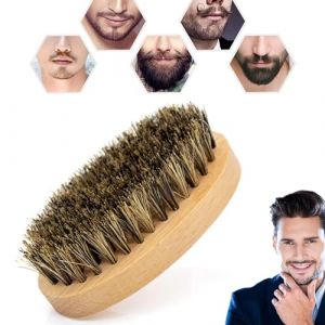 Brosse &agrave; barbe, brosse &agrave; barbe en poils de sanglier, brosse &agrave; barbe pour homme, petite brosse &agrave; barbe de voyage avec poils de sanglier, adapt&eacute;e pour un soin professionnel de la barbe (RedOceansM, neuf)