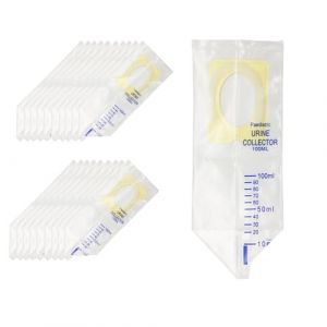 Eruceky 20 Pièces Sac de Collecte d'urine de 100 ML, Poche à Urine d'urgence 100 ML, Sac d'urine Portatif de 100 ML, Convient aux Enfants Voyageant et au Camping en Plein Air (Forlush, neuf)